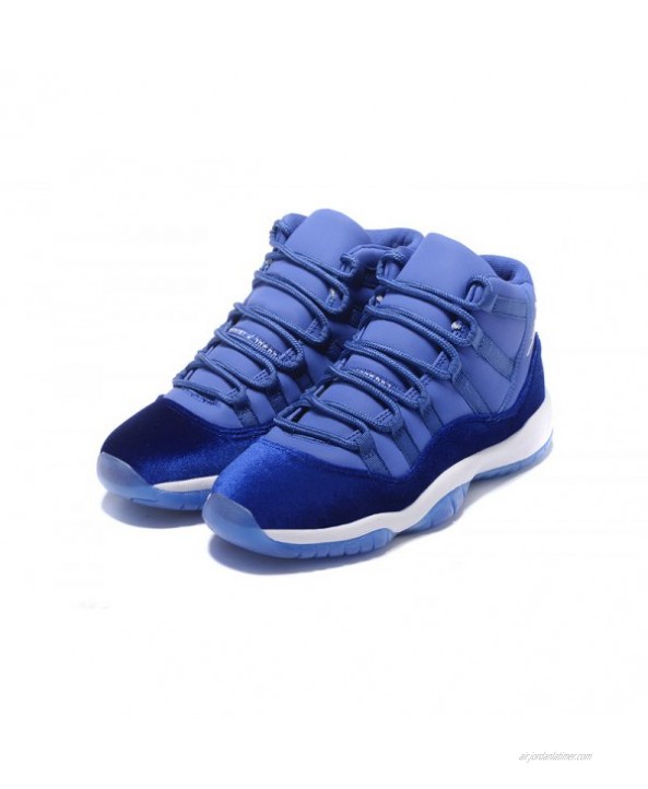 New Air Jordan 11 Velvet Heiress Blue White Basketball Shoes
